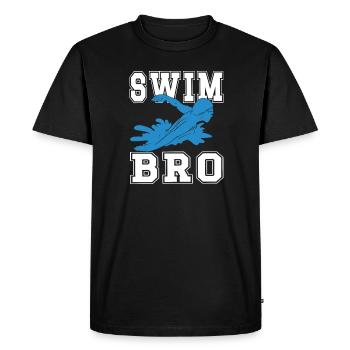 Fier frère nageur Frère d’un nageur - T-shirt Premium bio Homme - noir - Devant - Nico (187cm)