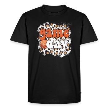 Journée de jeu de basket-ball Cadeau Journée de jeu de basket-ball - T-shirt Premium bio Homme - noir - Devant - Nico (187cm)