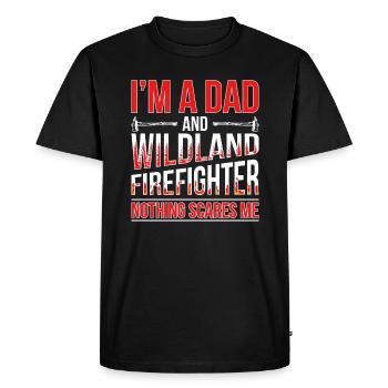 Wildland-Feurewehrler Wildland Firefighter Papa - Men's Premium Organic T-Shirt - black - Front - Nico (187cm)