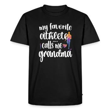 Fière athlétisme grand-mère Athlète d’athlétisme grand-mère - T-shirt Premium bio Homme - noir - Devant - Nico (187cm)