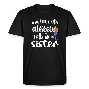 Athletics Sister Track and Field Athlete Sister - Men's Premium Organic T-Shirt - black - Front - Nico (187cm)