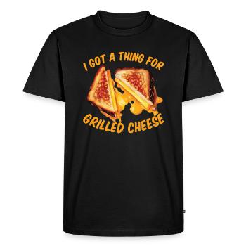Grilled Cheese Sandwich Toast Food Funny Saying - Men's Premium Organic T-Shirt - black - Front - Nico (187cm)