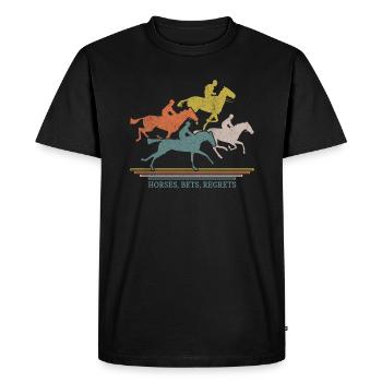 Horses Bets regrette les courses de chevaux Jockey Racecourse - T-shirt Premium bio Homme - noir - Devant - Nico (187cm)
