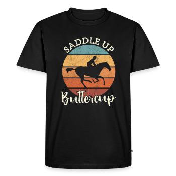 Eat Sleep Horse Racing Repeat Rider Horse - Men's Premium Organic T-Shirt - black - Front - Nico (187cm)