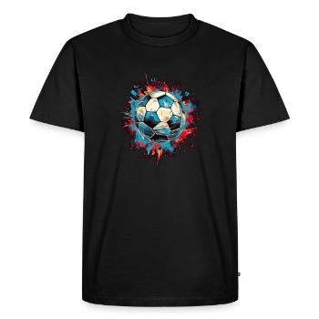 Ballon de football - T-shirt Premium bio Homme - noir - Devant - Nico (187cm)
