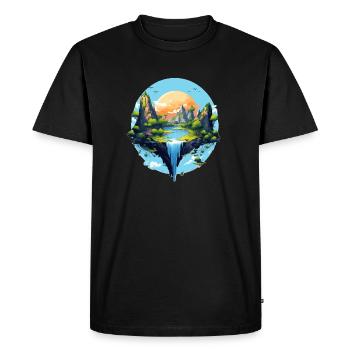 Paysage - T-shirt Premium bio Homme - noir - Devant - Nico (187cm)