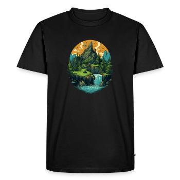 Paysage - T-shirt Premium bio Homme - noir - Devant - Nico (187cm)