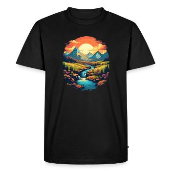 Paysage - T-shirt Premium bio Homme - noir - Devant - Nico (187cm)