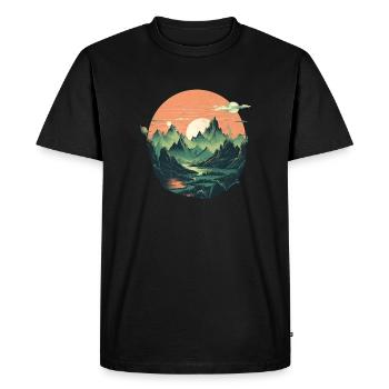 Paysage - T-shirt Premium bio Homme - noir - Devant - Nico (187cm)
