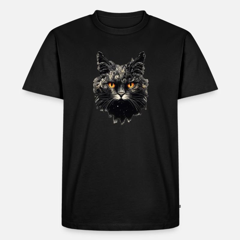 Katze - Männer Premium Bio T-Shirt - Schwarz