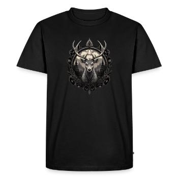 Deer - Men's Premium Organic T-Shirt - black - Front - Nico (187cm)