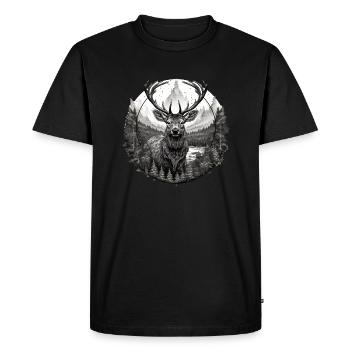 Deer - Men's Premium Organic T-Shirt - black - Front - Nico (187cm)