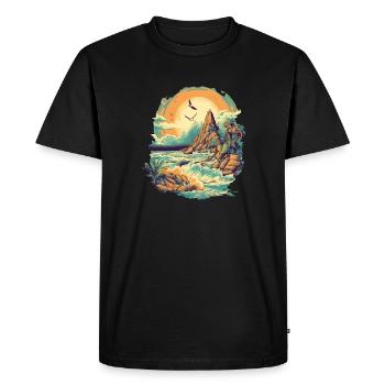Beach - Men's Premium Organic T-Shirt - black - Front - Nico (187cm)