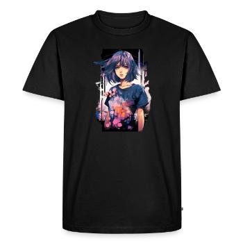 Anime Girl - Men's Premium Organic T-Shirt - black - Front - Nico (187cm)
