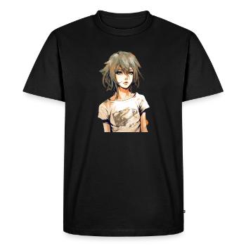 Anime Girl - Men's Premium Organic T-Shirt - black - Front - Nico (187cm)