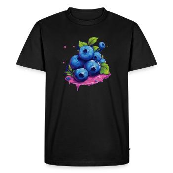 Myrtille - T-shirt Premium bio Homme - noir - Devant - Nico (187cm)