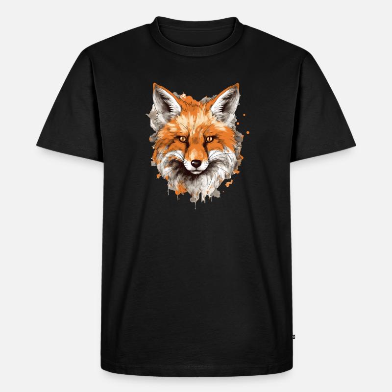 Fuchs - Männer Premium Bio T-Shirt - Schwarz