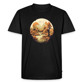 Paysage automnal - T-shirt Premium bio Homme - noir - Devant - Nico (187cm)