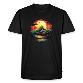 Paysage - T-shirt Premium bio Homme - noir - Devant - Nico (187cm)
