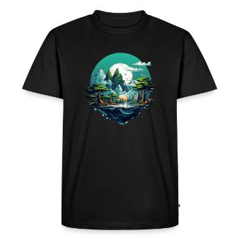Paysage - T-shirt Premium bio Homme - noir - Devant - Nico (187cm)