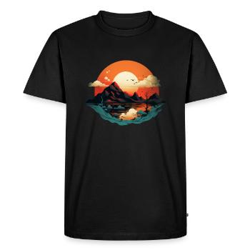 Paysage - T-shirt Premium bio Homme - noir - Devant - Nico (187cm)