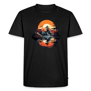Paysage - T-shirt Premium bio Homme - noir - Devant - Nico (187cm)