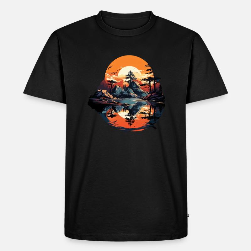 Landschaft - Männer Premium Bio T-Shirt - Schwarz