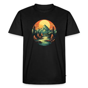 Paysage - T-shirt Premium bio Homme - noir - Devant - Nico (187cm)
