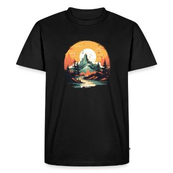 Paysage - T-shirt Premium bio Homme - noir - Devant - Nico (187cm)