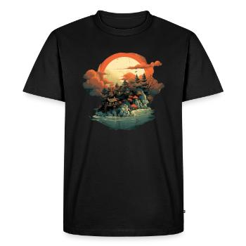 Paysage - T-shirt Premium bio Homme - noir - Devant - Nico (187cm)