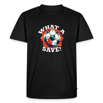 Balle de football - Quelle sauvegarde! - T-shirt Premium bio Homme - noir - Devant - Nico (187cm)