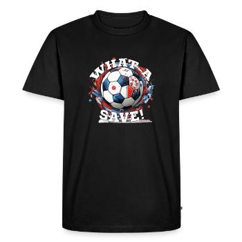 Balle de football - Quelle sauvegarde! - T-shirt Premium bio Homme - noir - Devant - Nico (187cm)