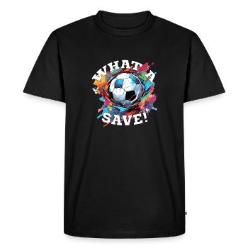 Balle de football - Quelle sauvegarde! - T-shirt Premium bio Homme - noir - Devant - Nico (187cm)