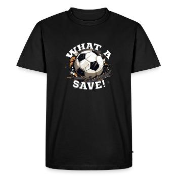Balle de football - Quelle sauvegarde! - T-shirt Premium bio Homme - noir - Devant - Nico (187cm)