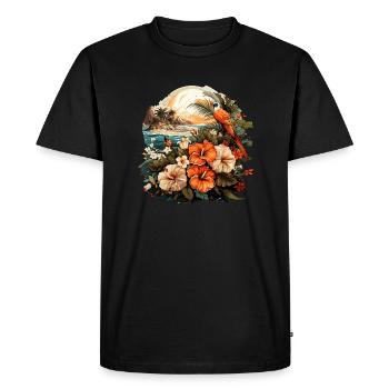 Tropical - T-shirt Premium bio Homme - noir - Devant - Nico (187cm)