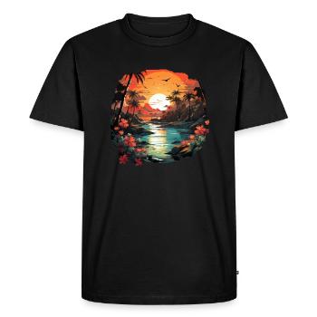 Tropical - T-shirt Premium bio Homme - noir - Devant - Nico (187cm)
