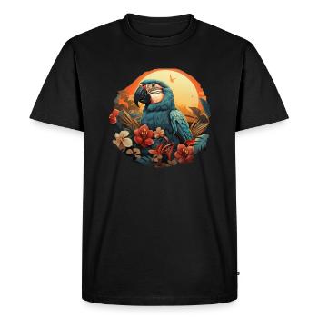 Tropical - Perroquet - T-shirt Premium bio Homme - noir - Devant - Nico (187cm)