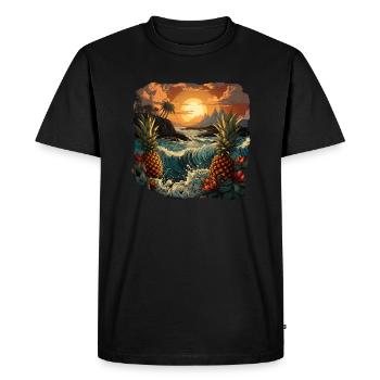 Pineapple - Men's Premium Organic T-Shirt - black - Front - Nico (187cm)