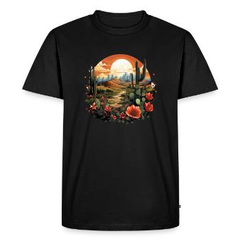 Cactus - Men's Premium Organic T-Shirt - black - Front - Nico (187cm)