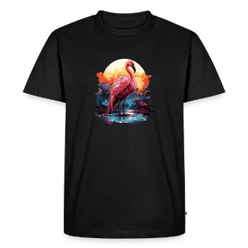 Flamingo - Men's Premium Organic T-Shirt - black - Front - Nico (187cm)