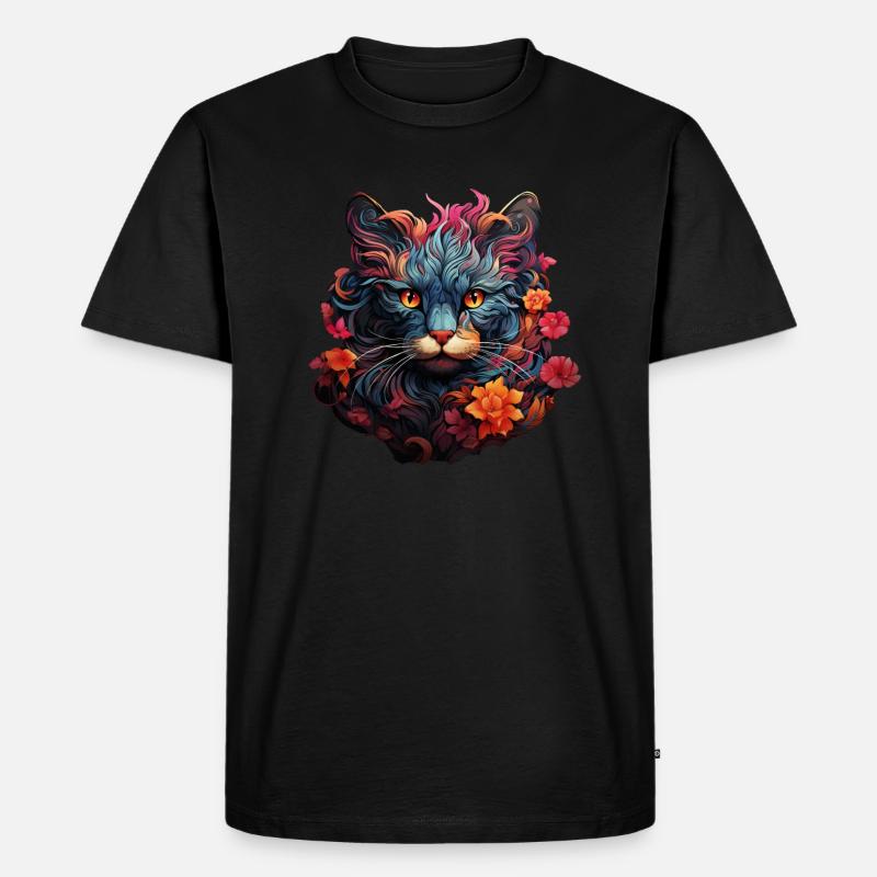 Katze - Männer Premium Bio T-Shirt - Schwarz