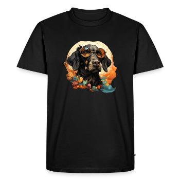 Chien - T-shirt Premium bio Homme - noir - Devant - Nico (187cm)