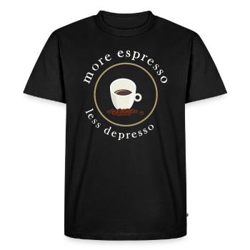 Espresso Coffee Pick-me-Up Coffee Cup - Men's Premium Organic T-Shirt - black - Front - Nico (187cm)