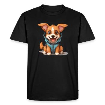 Dog - Kawaii Style - Men's Premium Organic T-Shirt - black - Front - Nico (187cm)