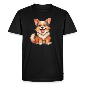 Dog - Kawaii Style - Men's Premium Organic T-Shirt - black - Front - Nico (187cm)