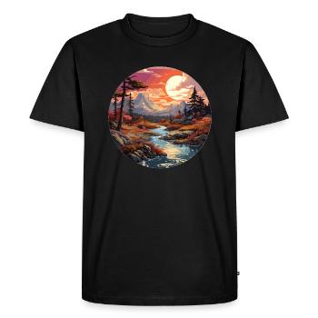 Landscape - Illustration - Men's Premium Organic T-Shirt - black - Front - Nico (187cm)