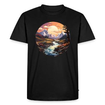 Landscape - Illustration - Men's Premium Organic T-Shirt - black - Front - Nico (187cm)