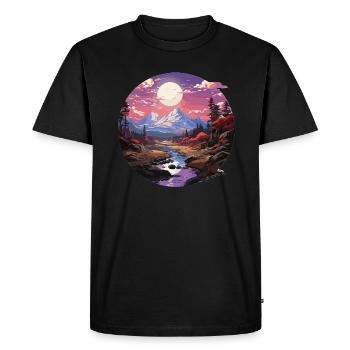 Landscape - Illustration - Men's Premium Organic T-Shirt - black - Front - Nico (187cm)