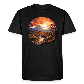 Landscape - Illustration - Men's Premium Organic T-Shirt - black - Front - Nico (187cm)