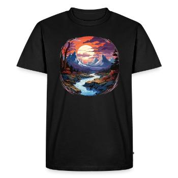 Landscape - Illustration - Men's Premium Organic T-Shirt - black - Front - Nico (187cm)
